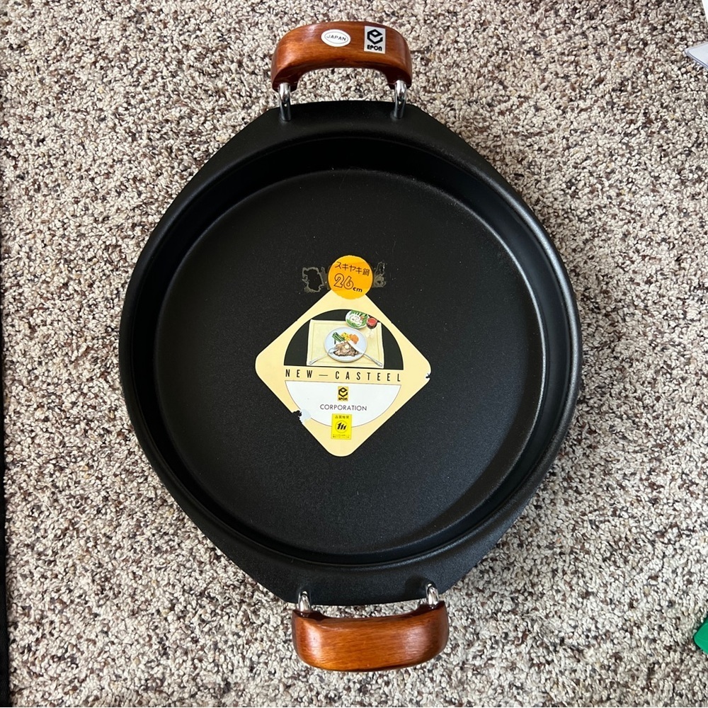 Japanese 26cm Double Handle Cast Iron Frying Pan Skillet